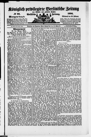 Königlich privilegirte Berlinische Zeitung von Staats- und gelehrten Sachen vom 20.02.1895