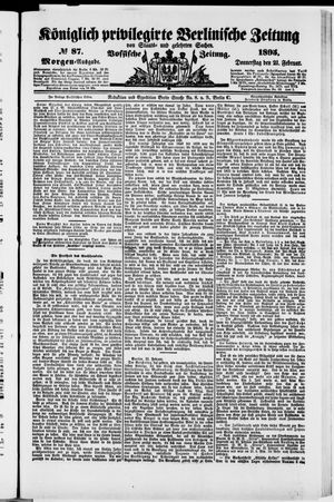 Königlich privilegirte Berlinische Zeitung von Staats- und gelehrten Sachen vom 21.02.1895