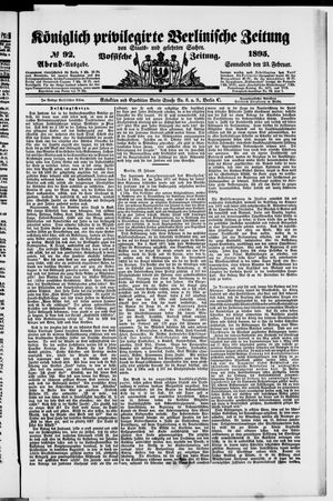 Königlich privilegirte Berlinische Zeitung von Staats- und gelehrten Sachen vom 23.02.1895