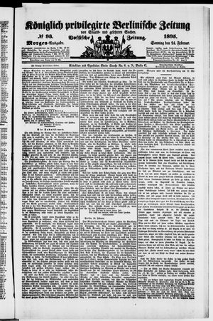 Königlich privilegirte Berlinische Zeitung von Staats- und gelehrten Sachen vom 24.02.1895