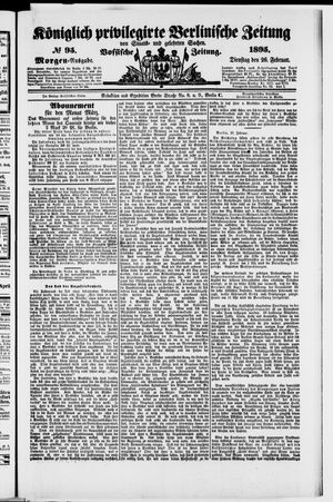 Königlich privilegirte Berlinische Zeitung von Staats- und gelehrten Sachen on Feb 26, 1895