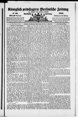 Königlich privilegirte Berlinische Zeitung von Staats- und gelehrten Sachen on Feb 26, 1895
