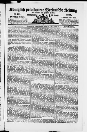 Königlich privilegirte Berlinische Zeitung von Staats- und gelehrten Sachen on Mar 7, 1895