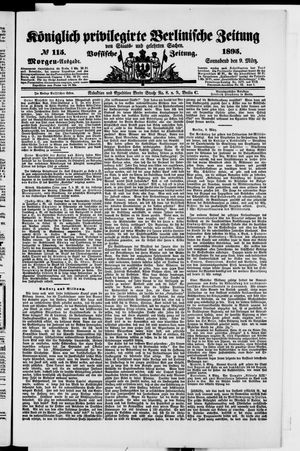 Königlich privilegirte Berlinische Zeitung von Staats- und gelehrten Sachen vom 09.03.1895