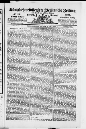 Königlich privilegirte Berlinische Zeitung von Staats- und gelehrten Sachen vom 09.03.1895