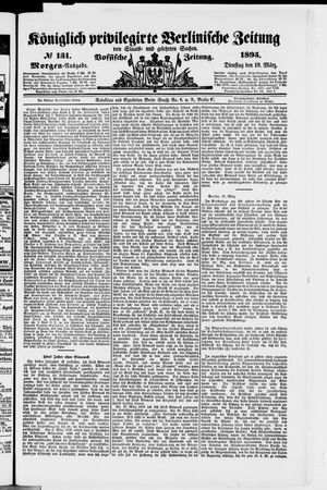 Königlich privilegirte Berlinische Zeitung von Staats- und gelehrten Sachen vom 19.03.1895