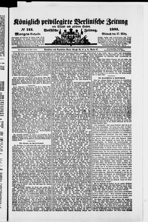 Königlich privilegirte Berlinische Zeitung von Staats- und gelehrten Sachen vom 27.03.1895