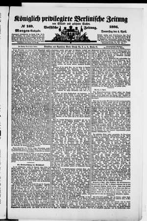 Königlich privilegirte Berlinische Zeitung von Staats- und gelehrten Sachen on Apr 4, 1895