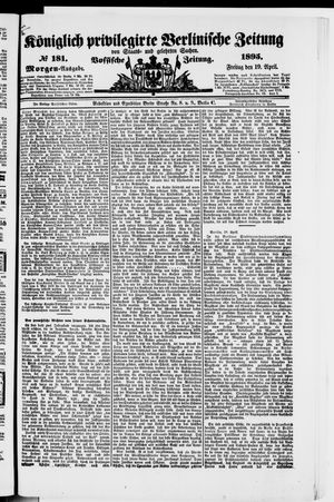 Königlich privilegirte Berlinische Zeitung von Staats- und gelehrten Sachen on Apr 19, 1895