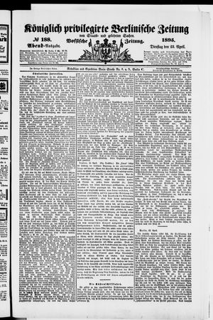 Königlich privilegirte Berlinische Zeitung von Staats- und gelehrten Sachen vom 23.04.1895