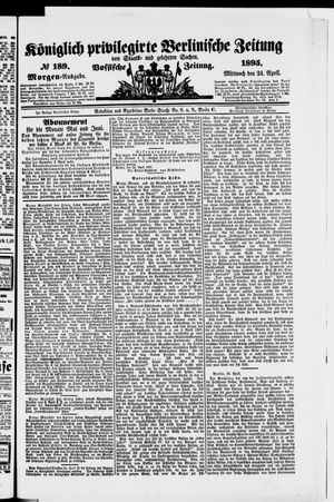 Königlich privilegirte Berlinische Zeitung von Staats- und gelehrten Sachen on Apr 24, 1895