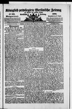 Königlich privilegirte Berlinische Zeitung von Staats- und gelehrten Sachen vom 27.04.1895