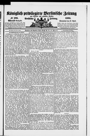 Königlich privilegirte Berlinische Zeitung von Staats- und gelehrten Sachen on Apr 27, 1895