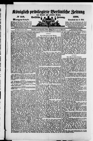 Königlich privilegirte Berlinische Zeitung von Staats- und gelehrten Sachen on May 11, 1895