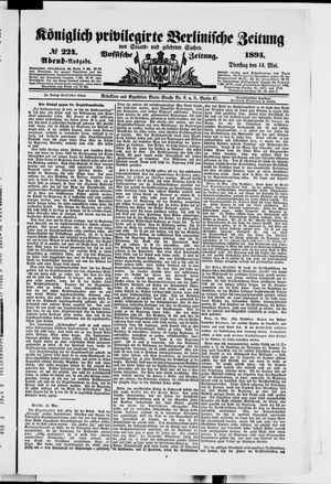Königlich privilegirte Berlinische Zeitung von Staats- und gelehrten Sachen on May 14, 1895