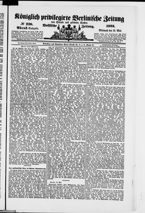 Königlich privilegirte Berlinische Zeitung von Staats- und gelehrten Sachen on May 15, 1895