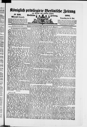 Königlich privilegirte Berlinische Zeitung von Staats- und gelehrten Sachen on May 16, 1895
