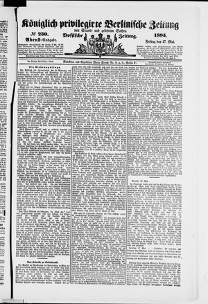 Königlich privilegirte Berlinische Zeitung von Staats- und gelehrten Sachen on May 17, 1895