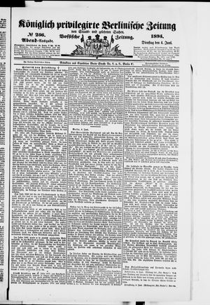 Königlich privilegirte Berlinische Zeitung von Staats- und gelehrten Sachen on Jun 4, 1895