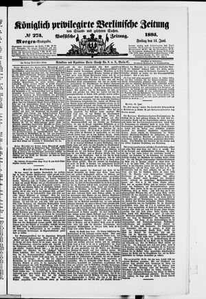 Königlich privilegirte Berlinische Zeitung von Staats- und gelehrten Sachen on Jun 14, 1895