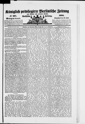 Königlich privilegirte Berlinische Zeitung von Staats- und gelehrten Sachen vom 22.06.1895