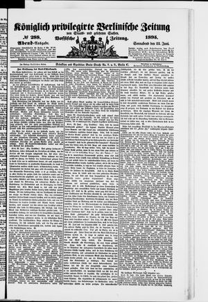 Königlich privilegirte Berlinische Zeitung von Staats- und gelehrten Sachen vom 22.06.1895