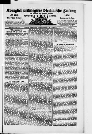 Königlich privilegirte Berlinische Zeitung von Staats- und gelehrten Sachen vom 23.06.1895