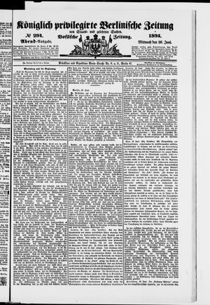 Königlich privilegirte Berlinische Zeitung von Staats- und gelehrten Sachen vom 26.06.1895