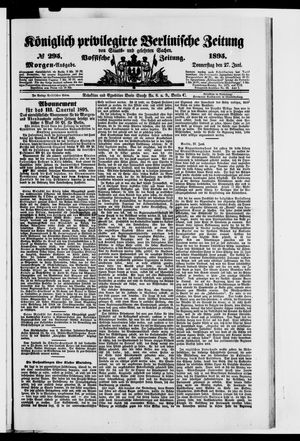 Königlich privilegirte Berlinische Zeitung von Staats- und gelehrten Sachen vom 27.06.1895