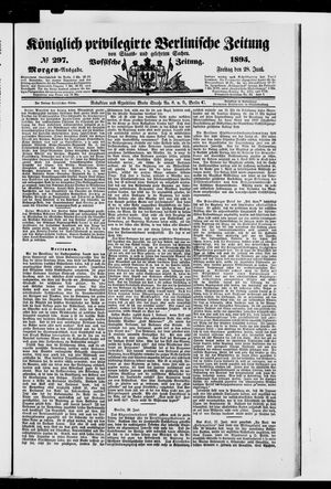 Königlich privilegirte Berlinische Zeitung von Staats- und gelehrten Sachen vom 28.06.1895