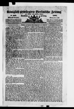 Königlich privilegirte Berlinische Zeitung von Staats- und gelehrten Sachen vom 01.07.1895