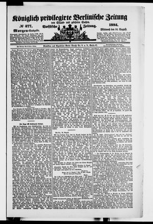 Königlich privilegirte Berlinische Zeitung von Staats- und gelehrten Sachen vom 14.08.1895