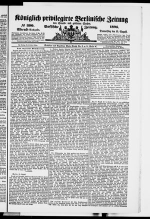Königlich privilegirte Berlinische Zeitung von Staats- und gelehrten Sachen vom 15.08.1895
