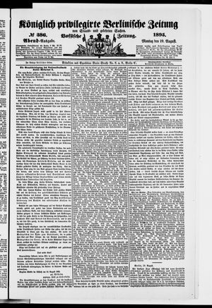 Königlich privilegirte Berlinische Zeitung von Staats- und gelehrten Sachen vom 19.08.1895