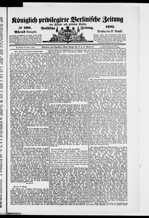 Königlich privilegirte Berlinische Zeitung von Staats- und gelehrten Sachen vom 27.08.1895