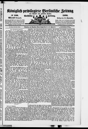 Königlich privilegirte Berlinische Zeitung von Staats- und gelehrten Sachen vom 13.09.1895