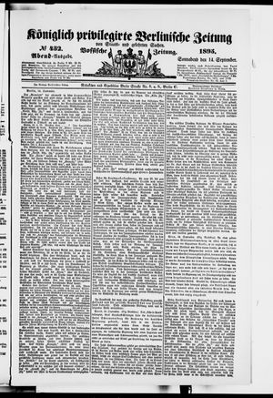 Königlich privilegirte Berlinische Zeitung von Staats- und gelehrten Sachen vom 14.09.1895