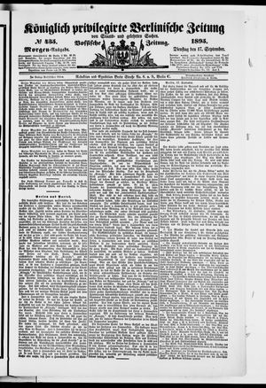 Königlich privilegirte Berlinische Zeitung von Staats- und gelehrten Sachen vom 17.09.1895