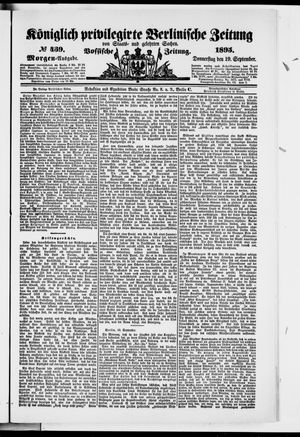 Königlich privilegirte Berlinische Zeitung von Staats- und gelehrten Sachen vom 19.09.1895