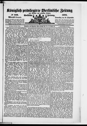 Königlich privilegirte Berlinische Zeitung von Staats- und gelehrten Sachen vom 19.09.1895