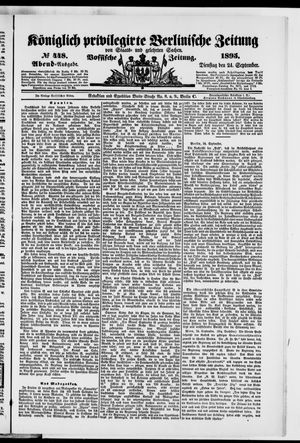 Königlich privilegirte Berlinische Zeitung von Staats- und gelehrten Sachen vom 24.09.1895