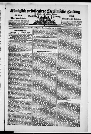 Königlich privilegirte Berlinische Zeitung von Staats- und gelehrten Sachen vom 25.09.1895