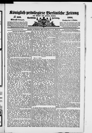 Königlich privilegirte Berlinische Zeitung von Staats- und gelehrten Sachen vom 01.10.1895