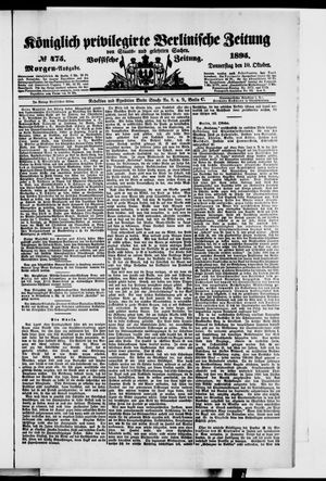 Königlich privilegirte Berlinische Zeitung von Staats- und gelehrten Sachen vom 10.10.1895