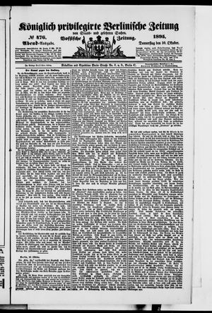 Königlich privilegirte Berlinische Zeitung von Staats- und gelehrten Sachen vom 10.10.1895