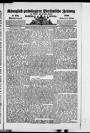 Königlich privilegirte Berlinische Zeitung von Staats- und gelehrten Sachen vom 11.10.1895