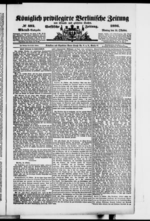Königlich privilegirte Berlinische Zeitung von Staats- und gelehrten Sachen vom 14.10.1895