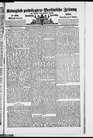 Königlich privilegirte Berlinische Zeitung von Staats- und gelehrten Sachen vom 17.10.1895