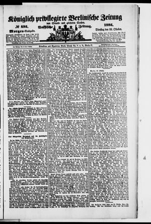Königlich privilegirte Berlinische Zeitung von Staats- und gelehrten Sachen vom 22.10.1895