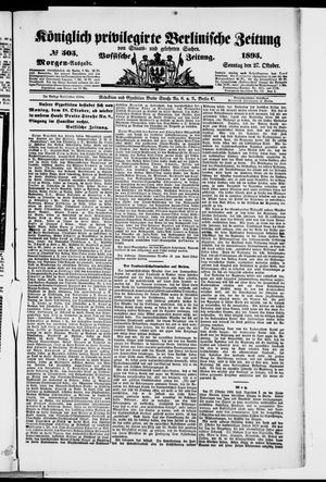 Königlich privilegirte Berlinische Zeitung von Staats- und gelehrten Sachen vom 27.10.1895
